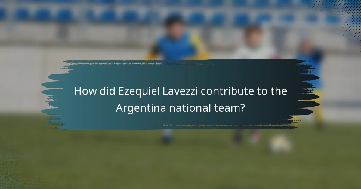 How did Ezequiel Lavezzi contribute to the Argentina national team?