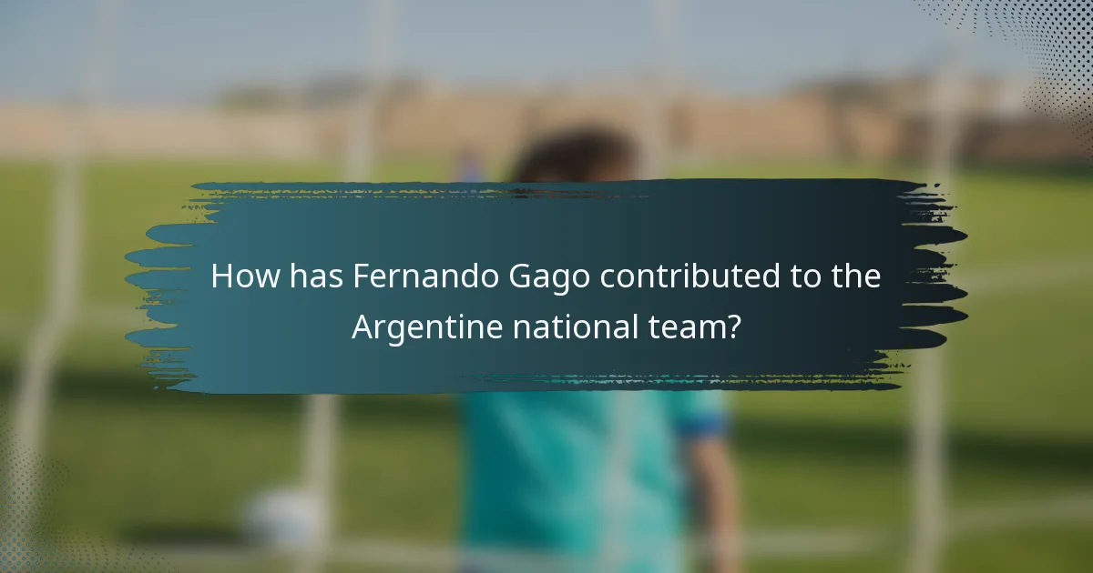 How has Fernando Gago contributed to the Argentine national team?