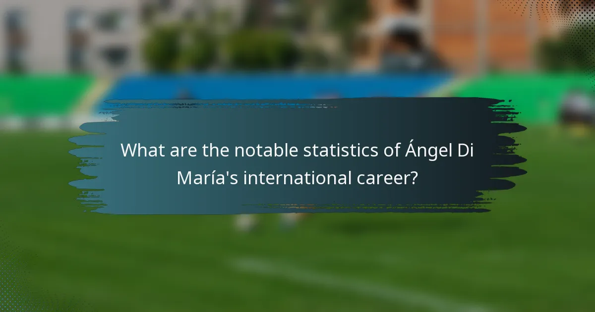 What are the notable statistics of Ángel Di María's international career?
