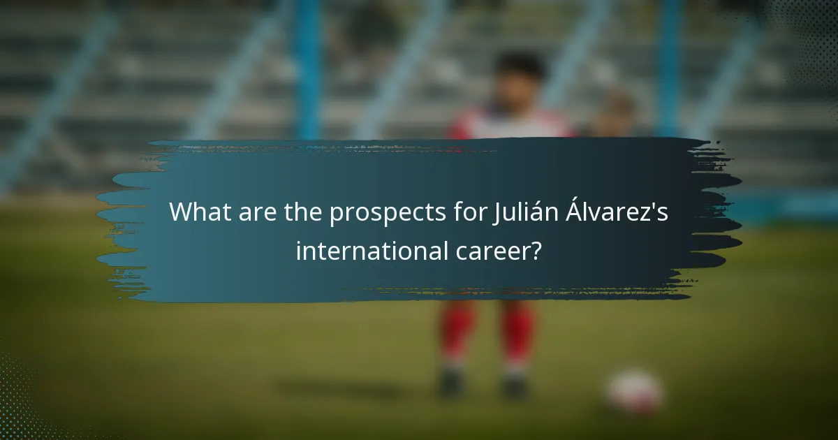 What are the prospects for Julián Álvarez's international career?