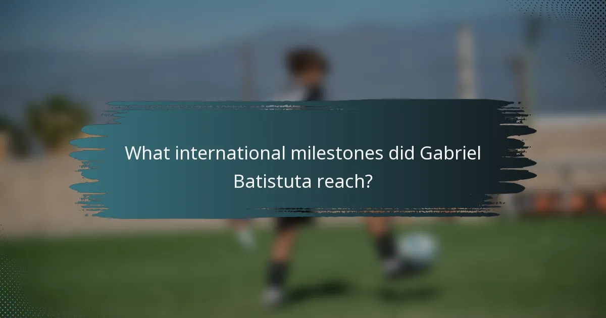 What international milestones did Gabriel Batistuta reach?